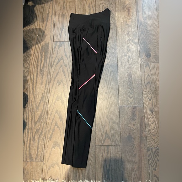 LANSTON SPORT Black High Rise Piped Pocket Rainbow Leggings - Picture 3 of 5